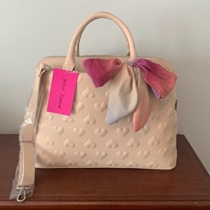 Betsey Johnson Heart Satchel / Tote --New With Tags